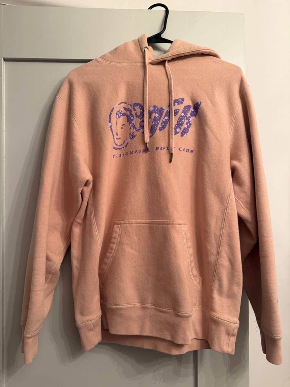 Billionaire Boys Club Peach Pink Pullover Hoodie with Purple Logo
